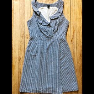 J. Crew Sleeveless Striped Seersucker Dress, sz 4